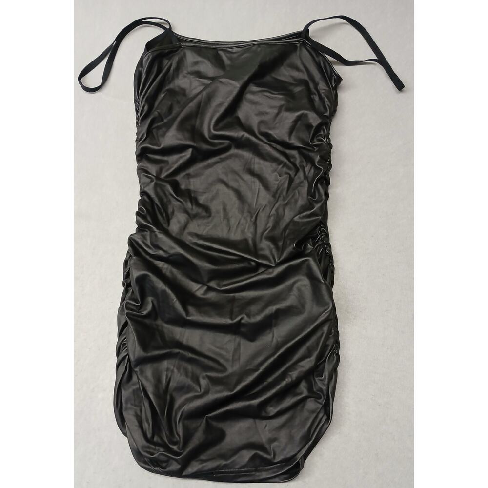 Shein (Large) Women's Black Leather Strap Mini Dress - Picture 6 of 7